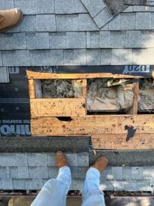 photos of recent roof repair and roof replacement in 77573