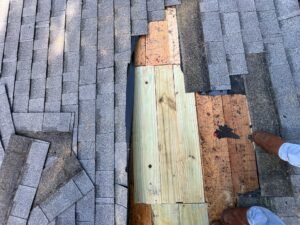 photos of recent roof repair and roof replacement in 77573